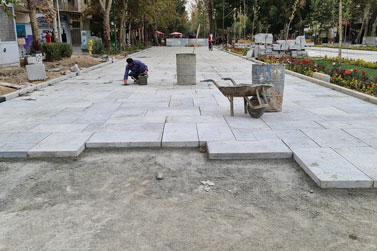 Gray Bronze marble axed or punched paver project