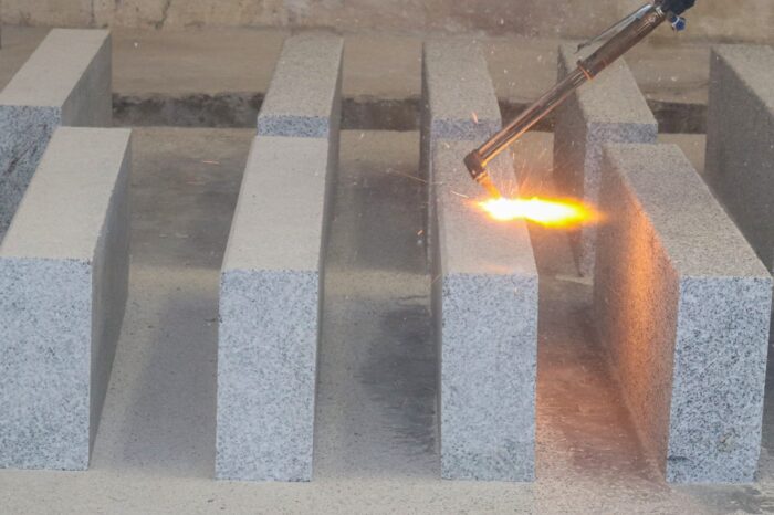 Light Grey Granite-Flamed-Kerbstone