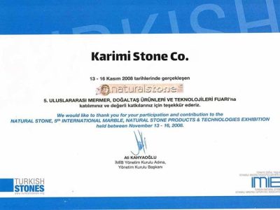 Karimi Stone : Лицензии и Сертификаты 6 Negin Sang Karimi Karimi Stone