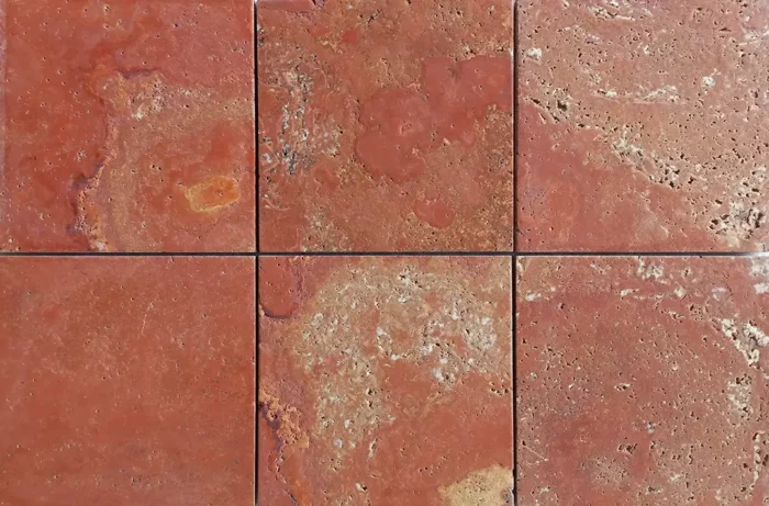 Red Travertine-Cross Cut-Brushed