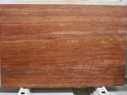 Red Travertine-Vein Cut-Polished