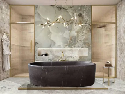 Pietra Grey Marble Bathtub - Brushed