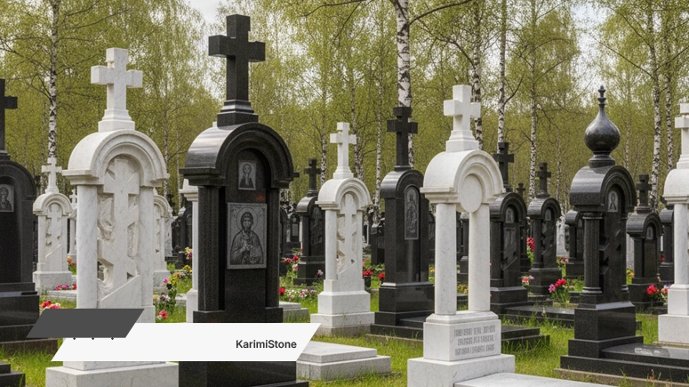 Tombstone in Russia-karimi stone